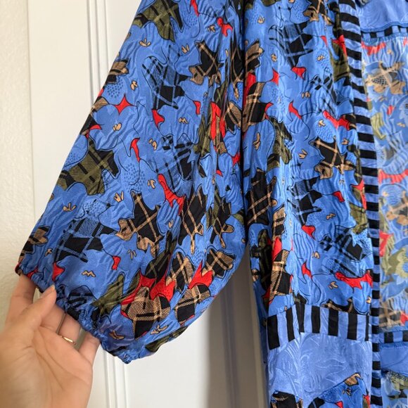 Vintage 100% Silk 16 topper open front cardigan kimono Diane Freis Glam Mob Wife - Picture 3 of 16